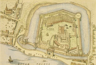 Der Tower of London, nach einer Vermessung von 1597 von W. Haiward und J. Gascoyne